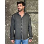 Camisa Masculina Lavada com Efeito Estonado 