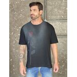 Camiseta Oversized Estonada com Estampa de Rosa 