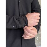 Camisa Masculina Manga Longa Texturizada Preta