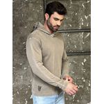 Blusa Masculina Estonada com Capuz e Gola Transpassada