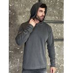 Blusa Masculina Estonada com Capuz e Gola Transpassada