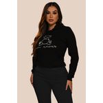 Conjunto Blusa Moletinho Canguru Bordado Mon Amour Preto