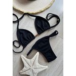 Biquíni Marquinha de Fita Preto Textura