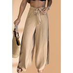 Calça Pantalona Envelope Bege