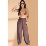 Calça Pantalona Marrom Malia