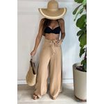 Calça Pantalona Envelope Bege