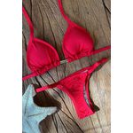 Biquíni Cortininha Marquinha de Fita Vermelho Finy