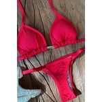Biquíni Cortininha Marquinha de Fita Vermelho Finy