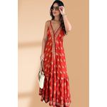Vestido Seda Deusa Gaia Vermelho