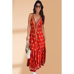 Vestido Seda Deusa Gaia Vermelho