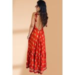Vestido Seda Deusa Gaia Vermelho