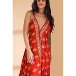 Vestido Seda Deusa Gaia Vermelho