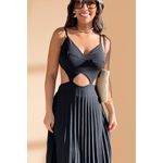 Vestido Plissado Preto