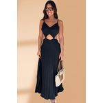 Vestido Plissado Preto