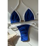 Biquíni Marquinha de Fita Azul Marino Textura