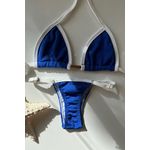 Biquíni Marquinha de Fita Azul Marino Textura