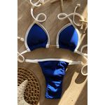 Biquíni Marquinha de Fita Azul Marino Textura