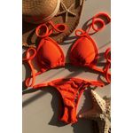 Biquíni Cortininha Marquinha de Fita Laranja Neon