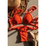 Biquíni Cortininha Marquinha de Fita Laranja Neon
