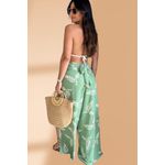 Calça Pantalona Envelope Folhagens