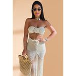 Conjunto Tricot Tulum Flor Bege