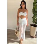 Conjunto Tricot Tulum Flor Branco 