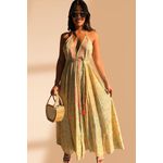 Vestido Lenço Longo Amarelo