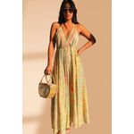 Vestido Lenço Longo Amarelo