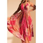 Vestido Lenço Longo Rosa