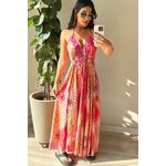 Vestido Lenço Longo Rosa
