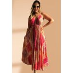 Vestido Lenço Longo Rosa