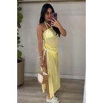 Kit Saída de Praia Tule amarela + Biquini Off