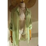 Saída de Praia Camisa Básica Verde Menta
