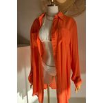 Saída de Praia Camisa Básica Laranja
