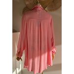 Saída de Praia Camisa Básica Rosa Coral Claro