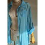 Saída de Praia Camisa Básica Azul