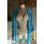 Saída de Praia Camisa Básica Azul