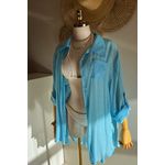 Saída de Praia Camisa Básica Azul