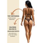 Biquíni Cortininha Asa Delta Marrom