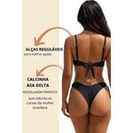 Biquíni Meia Taça Aro Bojo Rosa Neon e Preto