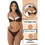 Biquíni Meia Taça Marrom e Bege