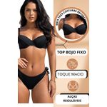 Biquíni Meia Taça Bojo Preto Textura