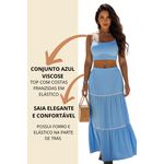 Conjunto Azul Viscose