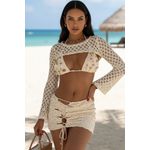 Conjunto Malha Conchas Douradas