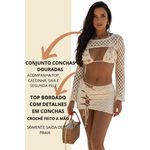 Conjunto Malha Conchas Douradas