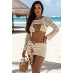 Conjunto Malha Conchas Douradas