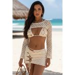 Conjunto Malha Conchas Douradas