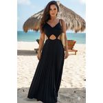 Vestido Plissado Preto