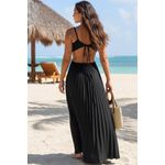 Vestido Plissado Preto