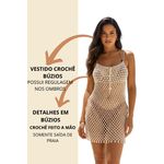 Vestido Crochê Búzios Alça Amarrar OFF